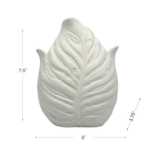 7.5" DIY Ceramic Curved Leaf Vase by Make Market®